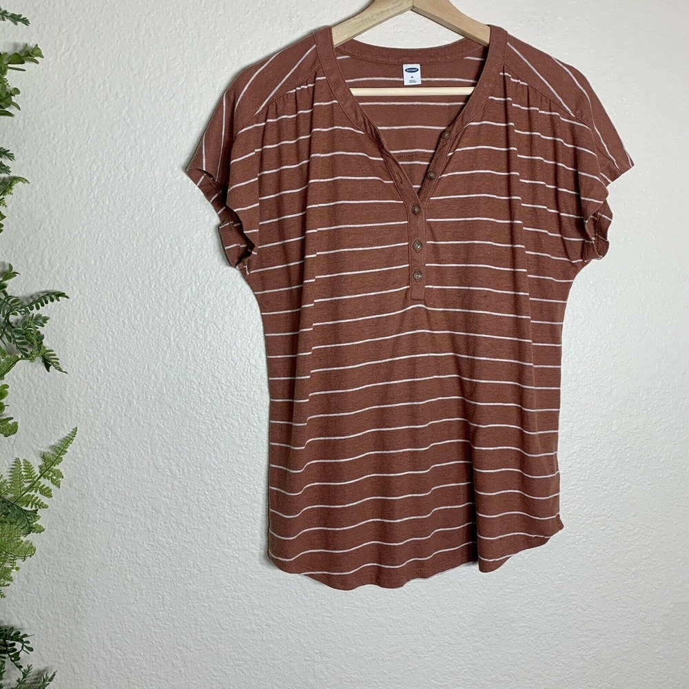 Old Navy Short Sleeve Shirt Linen Blend Dolma M